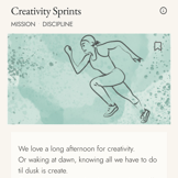 Creativity Sprints Mission Landing Page