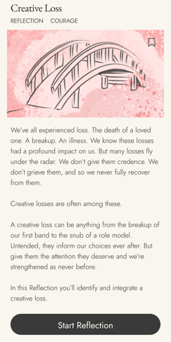 Creative Loss Reflection Landing Page